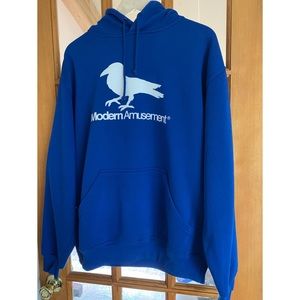 Mens Modern Amusement Blue Hoodie